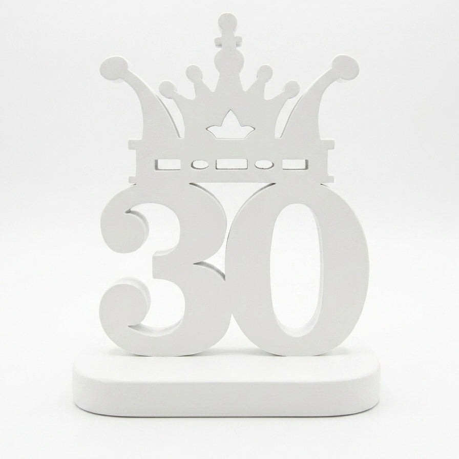Customized Age Number with Crown Table Décor – Birthday Gift | Freestanding Laser-Cut Art