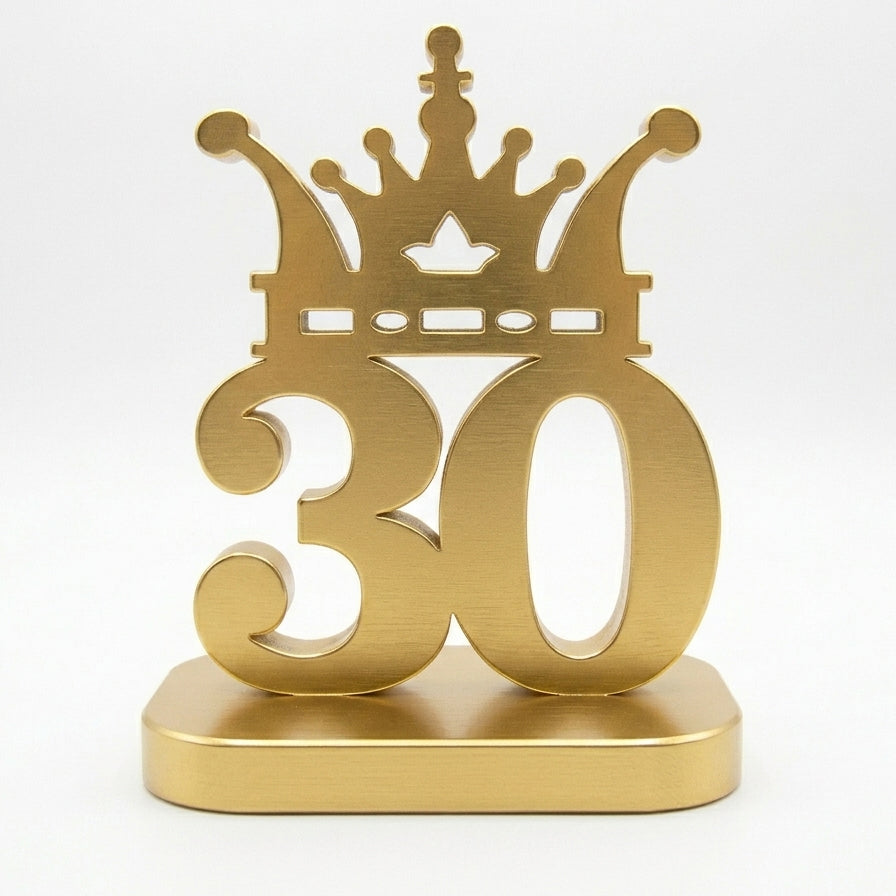 Customized Age Number with Crown Table Décor – Birthday Gift | Freestanding Laser-Cut Art