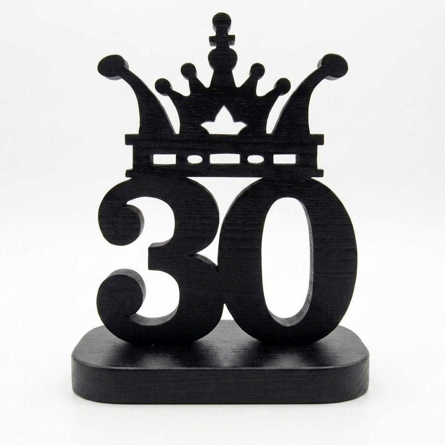 Customized Age Number with Crown Table Décor – Birthday Gift | Freestanding Laser-Cut Art