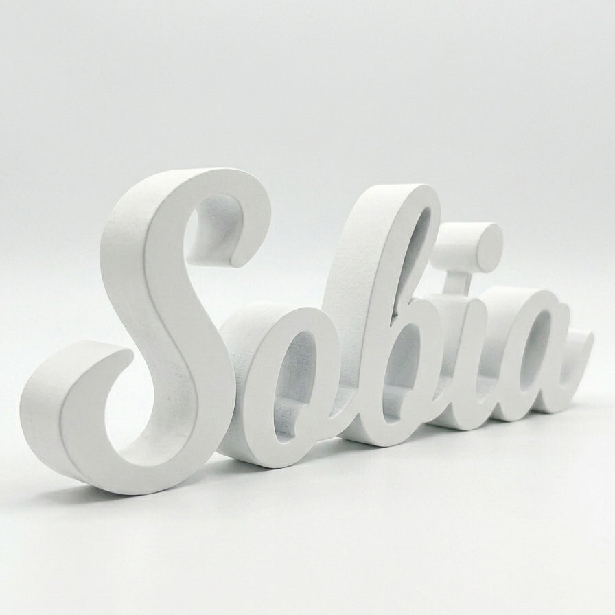 Customized Cursive Name Sign – Freestanding Table Décor | Personalized Gift