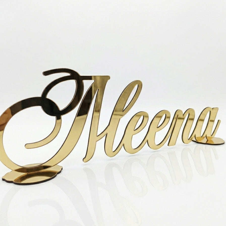 Customized Cursive Name Sign with Individual Letter Stands – Hand Cut | Table & Desk Décor
