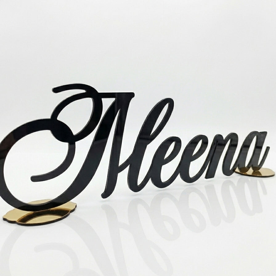 Customized Cursive Name Sign with Individual Letter Stands – Hand Cut | Table & Desk Décor