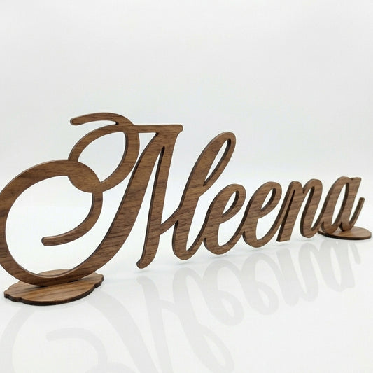 Customized Cursive Name Sign with Individual Letter Stands – Hand Cut | Table & Desk Décor