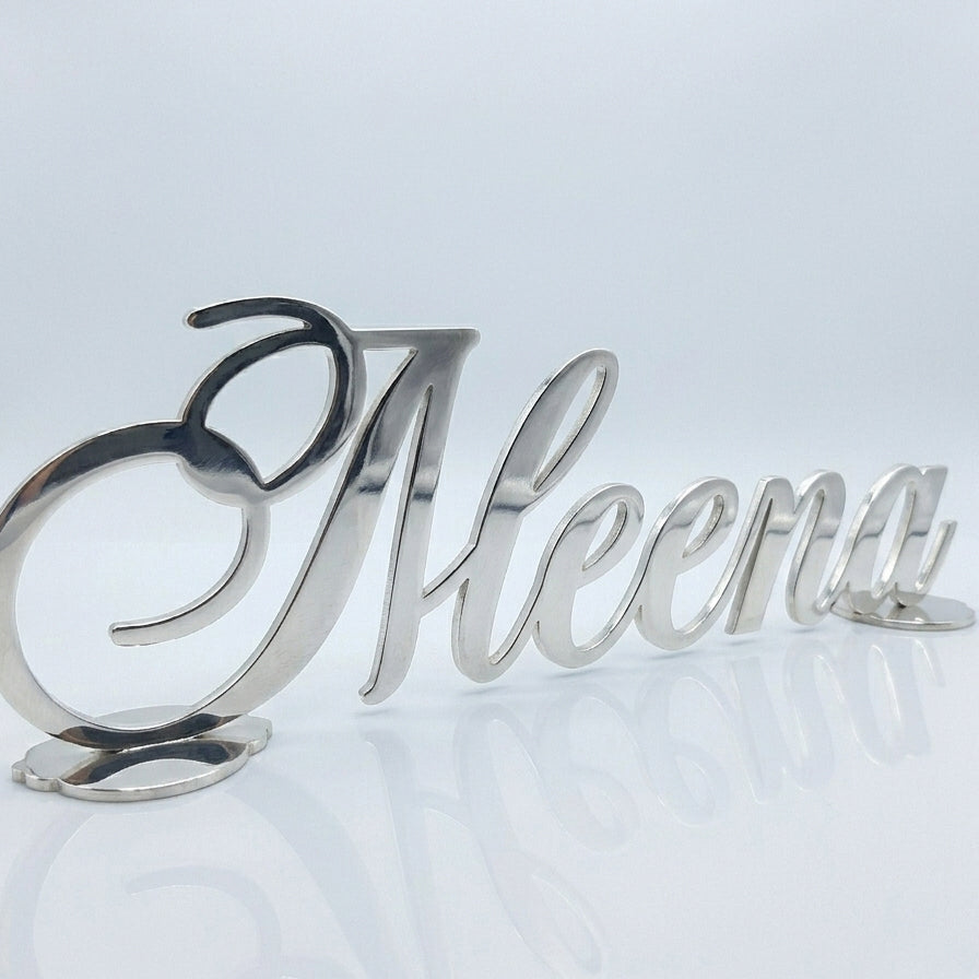 Customized Cursive Name Sign with Individual Letter Stands – Hand Cut | Table & Desk Décor