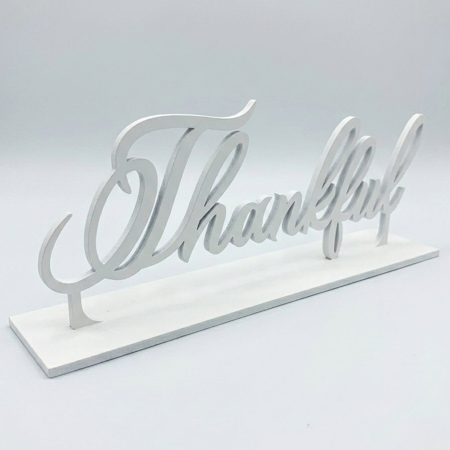 Customized Cursive Word Sign with Base Stand – Hand Cut Lasani Wood | Table & Desk Décor