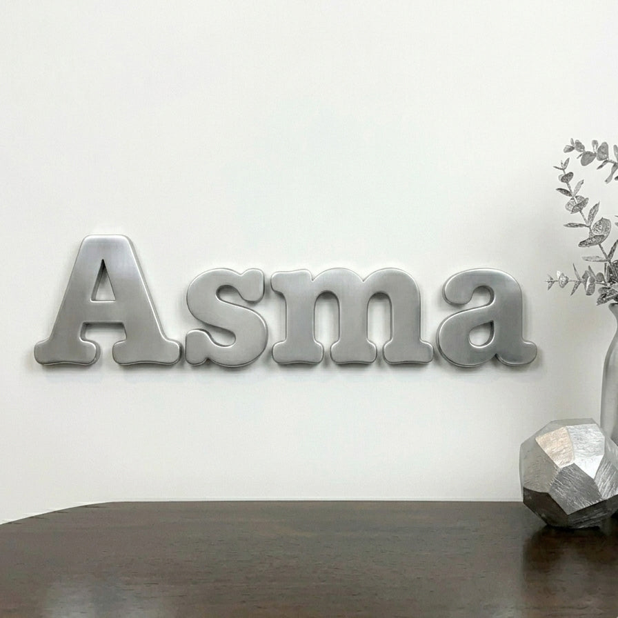 Customized Bold Name Wall Sign – Hand Cut Lasani Wood | Personalized Wall Art