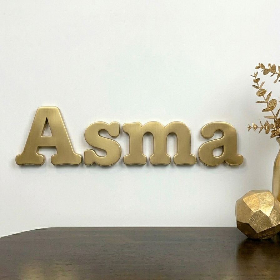 Customized Bold Name Wall Sign – Hand Cut Lasani Wood | Personalized Wall Art