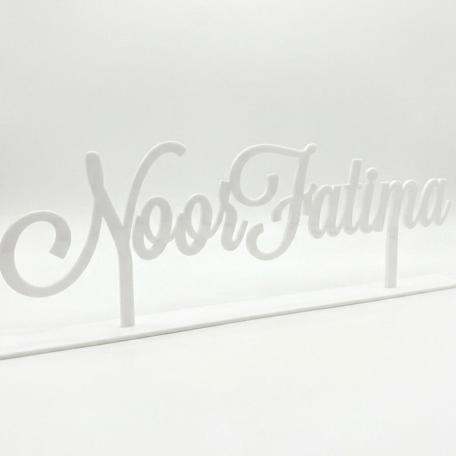 Customized Single Name Script with Base Décor – Handcrafted Wood | 5 Colors