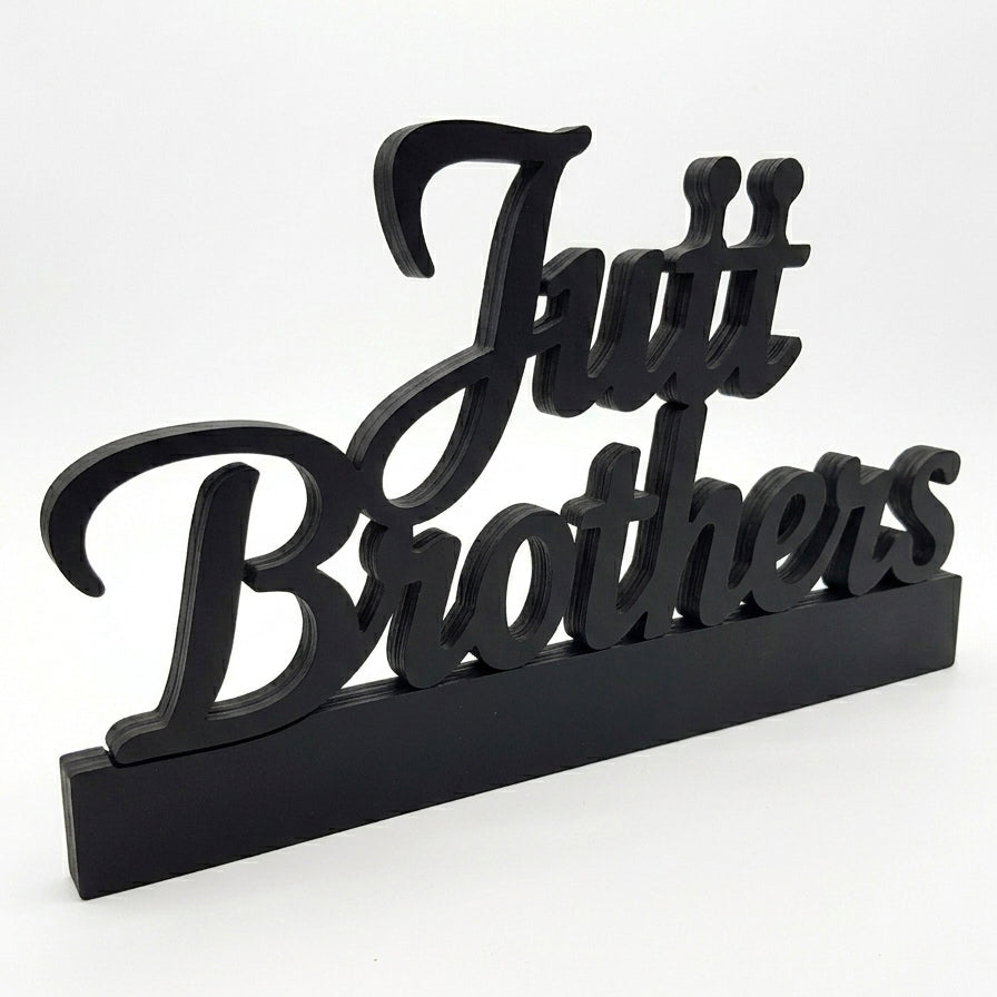 Customized Name Stacked Script with Base Décor – Handcrafted Wood | 5 Colors